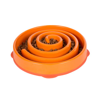 Outward Hound Fun Feeder Slo Bowl, Slow Feeder Dog Bowl, Orange, Large