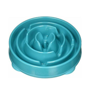 Outward Hound Fun Feeder Slo Bowl, Slow Feeder Dog Bowl, Turquoise, Medium