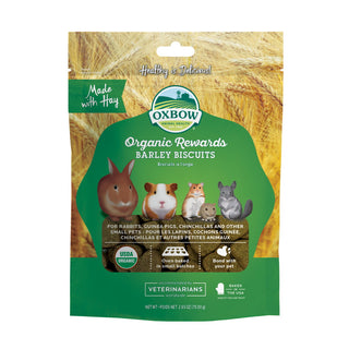 Oxbow Bene Terra Organic Barley Biscuits Small Animal Treats, 2.65-oz Bag