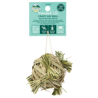 Oxbow Enriched Life Crazy Hay Ball Toy for Small Animals, 3-Pack