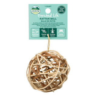 Oxbow Enriched Life Rattan Ball Toy for Small Animals, 3-Pack