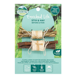 Oxbow Enriched Life Stix & Hay Small Animal Toy, 3-Pack