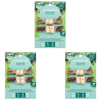 Oxbow Enriched Life Stix & Hay Small Animal Toy, 3-Pack