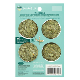 Oxbow Enriched Life Timbells Toy for Small Animals, 3-Pack