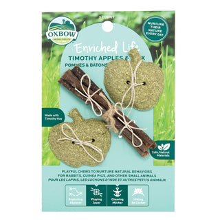 Oxbow Enriched Life Timothy Apples & Stix Toy for Small Animals, 3-Pack