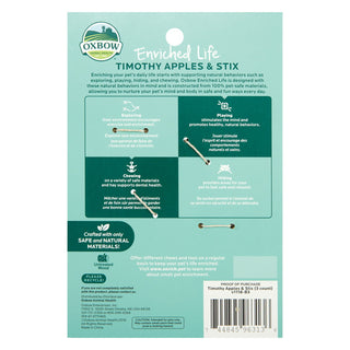 Oxbow Enriched Life Timothy Apples & Stix Toy for Small Animals, 3-Pack