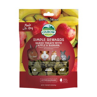 Oxbow Simple Rewards Baked Treats with Apple & Banana Small Animal Treats, 3-oz bag