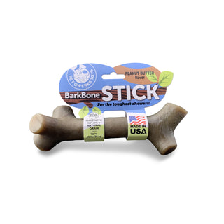 Pet Qwerks BarkBone Stick Peanut Butter Flavored Nylon USA Dog Chew Toy, Large