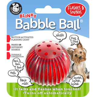 Pet Qwerks Blinky Babble Ball Interactive Dog Toy, Small