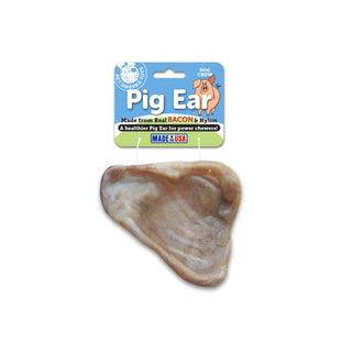 Pet Qwerks Nylon Pig Ear Bacon Flavored USA Dog Chew Toy, Medium