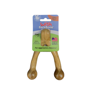 Pet Qwerks Wish BarkBone Peanut Butter Flavored Nylon USA Dog Chew Toy, Small