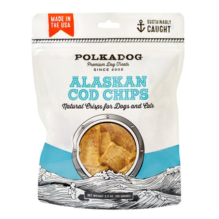 Polka Dog Bakery Cod Chips Dog Treats, 3.5-oz Bag