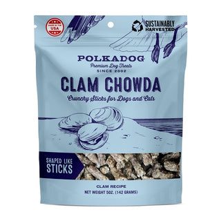 Polka Dog Clam Chowda Crunchy Dog Treats, 5-oz Bag