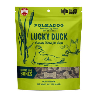 Polka Dog Lucky Duck Crunchy Grain-Free Dog Treats, 8-oz Bag