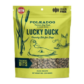 Polka Dog Lucky Duck Training Bits Crunchy Grain-Free Dog Treats, 8-oz Bag