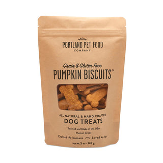 Portland Pet Food Company Pumpkin Biscuits Grain-Free & Gluten-Free Dog Treats, 5-oz bag