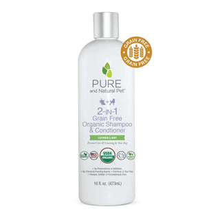 Pure and Natural Pet 2-in-1 Organic Shampoo & Conditioner for Dogs, 16-oz Bottle