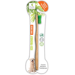 Pure and Natural Pet Bamboo Eco-Friendly Toothbrush for Dogs, Large