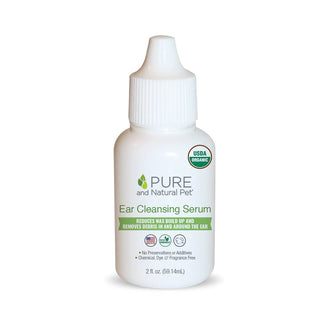 Pure and Natural Pet Organic Ear Cleansing Serum for Dogs & Cats, 2-oz