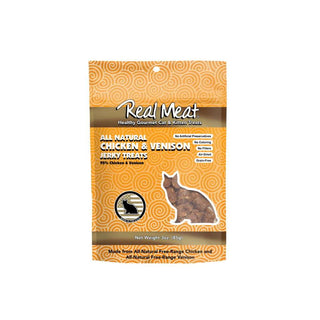 Real Meat Chicken & Venison Jerky Cat and Kitten Treats, 3-oz Bag