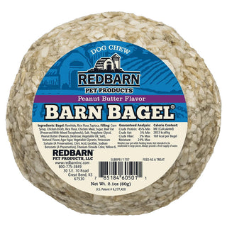 Redbarn Barn Bagels Peanut Butter Flavor Dog Treats, Case of 30