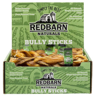 Redbarn Braided Bully Stick Dog Treat, 9-Inch, Case