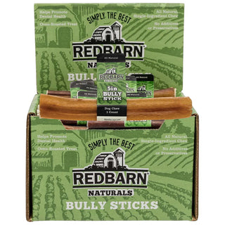 Redbarn Bully Stick Dog Treat, 5-Inch, Case of 50