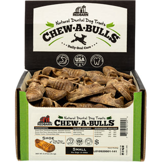 Redbarn Chew-A-Bulls Shoe Dental Dog Treats, Small, 75-Count Case