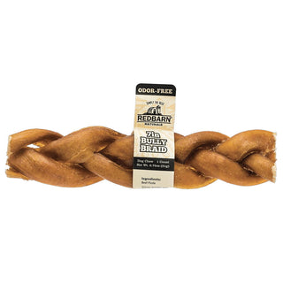 Redbarn Odor-Free Braided Bully Stick Dog Treat, 7-Inches, Case of 20