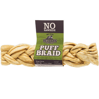 Redbarn Puff Braid Beef Esophagus Dog Treat, Large, Case of 10