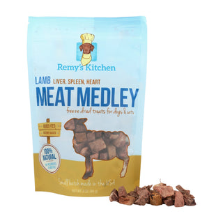 Remy's Kitchen Lamb Meat Medley Freeze-Dried Treats for Dogs & Cats, 3-oz Bag