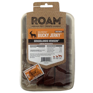 ROAM Pet Treats Bucky Jerky Grasslands Venison Dog Treats, 5-oz