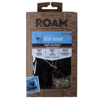 ROAM Pet Treats Ossy Kebab Ostrich Bone & Meat Dog Treats