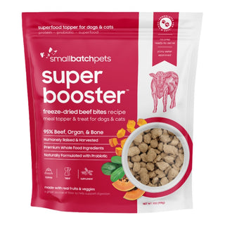 Small Batch Super Booster Freeze-Dried Beef Bites Meal Topper & Dog Treat, 7-oz Bag