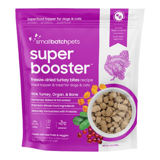 Small Batch Super Booster Freeze-Dried Turkey Bites Meal Topper & Dog Treat, 7-oz Bag