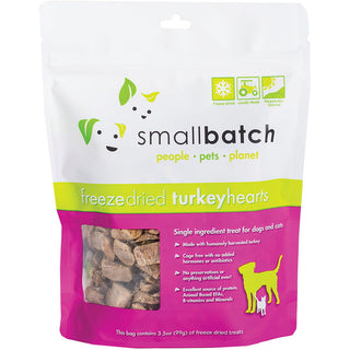 Small Batch Freeze-Dried Turkey Hearts Dog Treats, 3.5-oz Bag