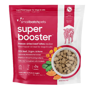 Small Batch Super Booster Freeze-Dried Beef Bites Meal Topper & Dog Treat, 18-oz Bag