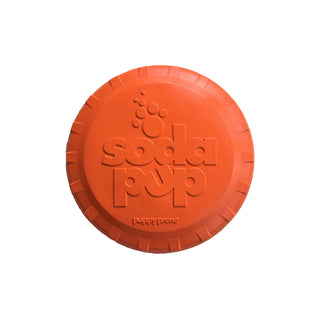 SodaPup Orange Bottle Top Flyer Made in USA Frisbee Dog Toy, Small