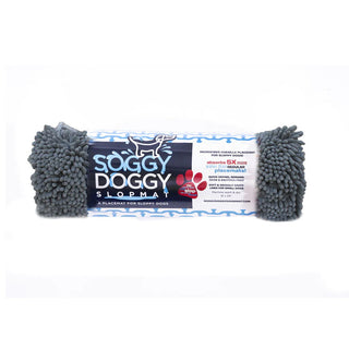 Soggy Doggy Slopmat Placemat for Sloppy Dogs, Grey with Light Grey Bone