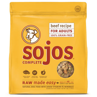 Sojos Complete Beef Recipe Adult Grain-Free Freeze-Dried Raw Dog Food, 7-lb Bag