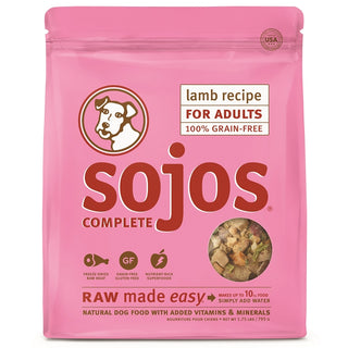 Sojos Complete Lamb Recipe Adult Grain-Free Freeze-Dried Raw Dog Food, 1.75-lb Bag