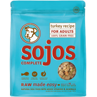 Sojos Complete Turkey Recipe Adult Grain-Free Freeze-Dried Raw Dog Food, 1.75-lb Bag