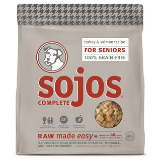 Sojos Complete Turkey & Salmon Recipe Senior Grain-Free Freeze-Dried Raw Dog Food, 7-lb Bag