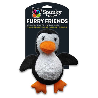 Spunky Pup Furry Friends Penguin Squeaker Plush Dog Toy