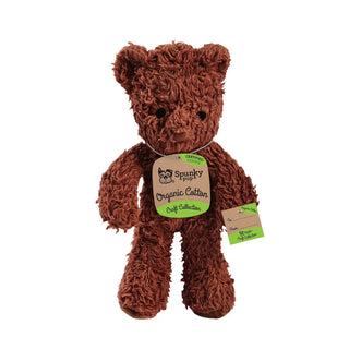 Spunky Pup Organic Cotton Bear Plush Dog Toy, Small