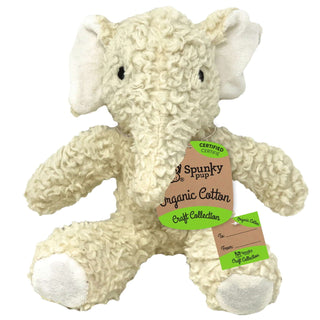 Spunky Pup Organic Cotton Elephant Plush Dog Toy, White, Large