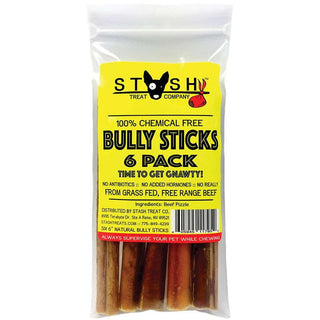 Stash Grass-Fed, Free-Range Bully Sticks 6", Bag of 6