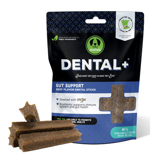 Stashios Dental+ Gut Support Dental Sticks for Dogs, Medium/Large