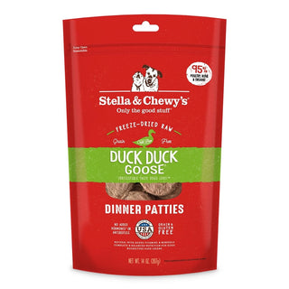 Stella & Chewy's Duck Duck Goose Dinner Patties Freeze-Dried Raw Dog Food, 14-oz Bag