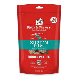 Stella & Chewy's Surf 'N Turf Dinner Patties Freeze-Dried Raw Dog Food, 14-oz Bag